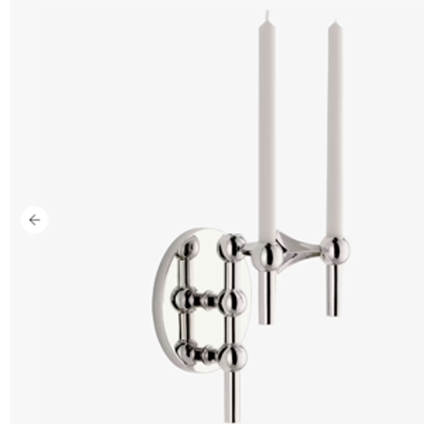 Stoff Nagel Candle Holder Chrome + Wall Bracket