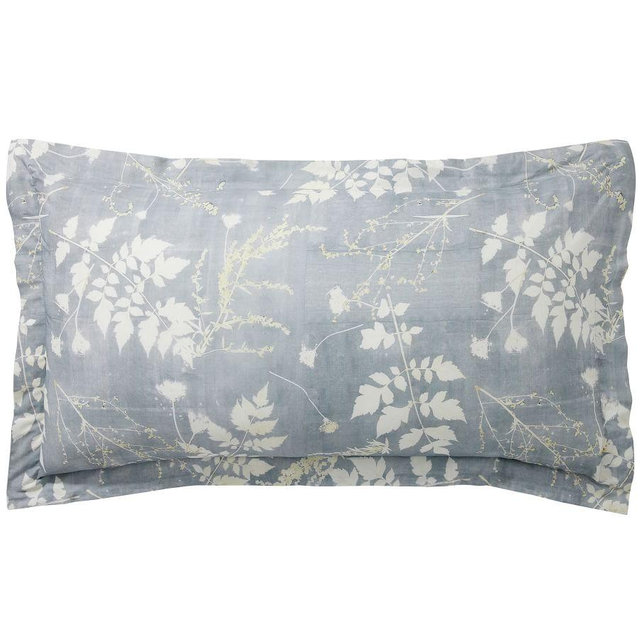 Gray Shadow Floral Organic Percale Sham, King