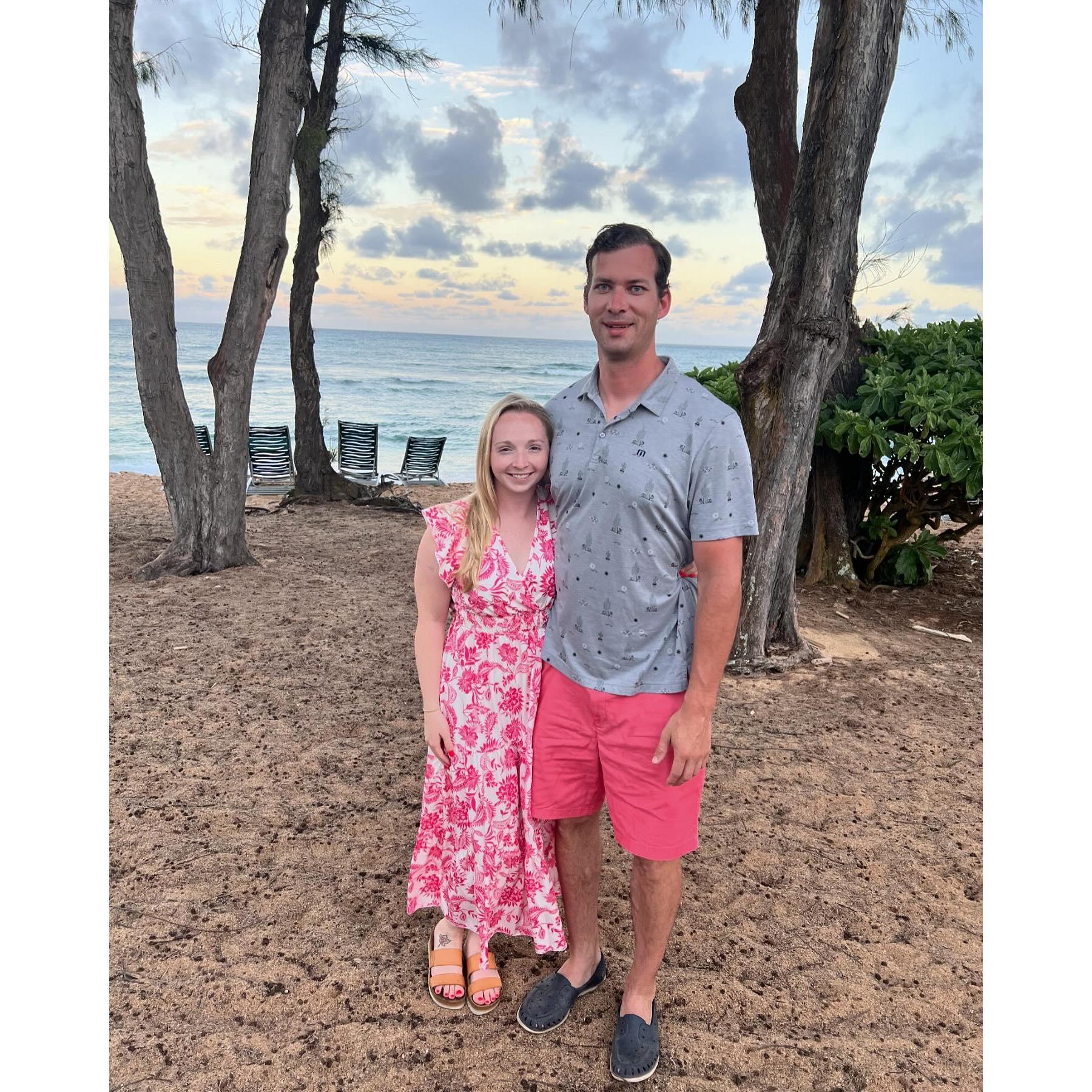 Chelby and Kyle on their last night in Hawaii - Chelby's 50th state!