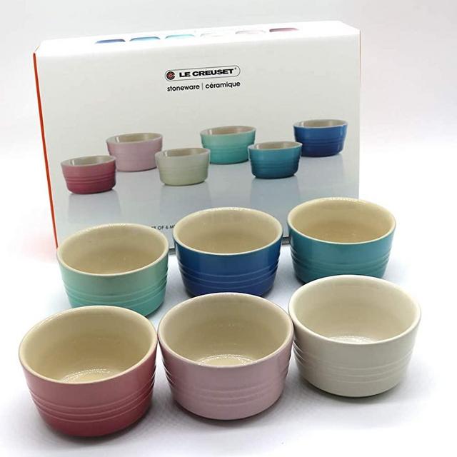 Le Creuset Stoneware Stackable Ramekins 3 1/2 OZ, Set of 6 (Pastel)