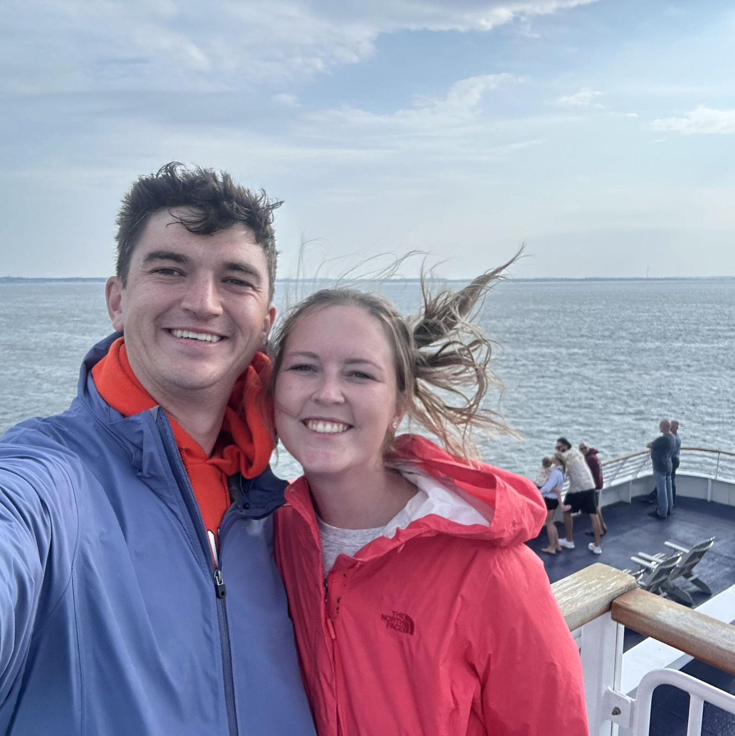 Kaela was told there would be dolphins on this ferry ride from NJ to DE. There were no dolphins :(