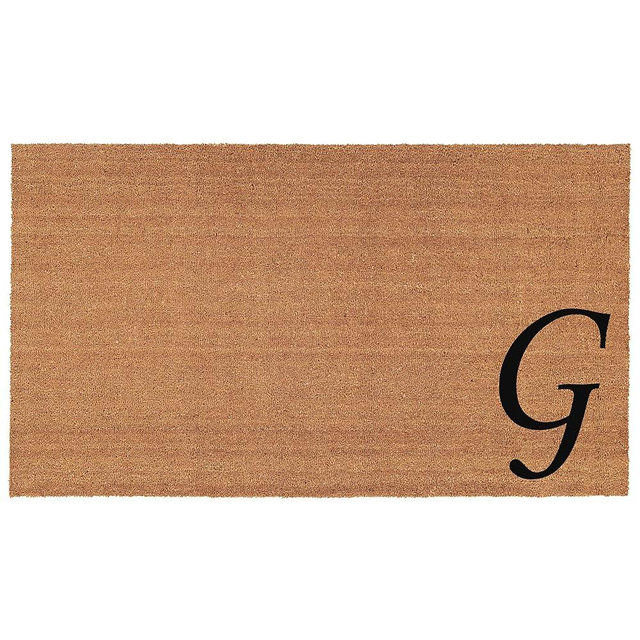 Home & More 153622436G Urban Chic Monogram Doormat (Letter G), Black/Natural, 24" x 36"