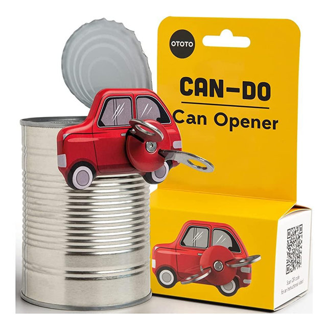 OTOTO Can Do Manual Can Opener - Handheld Can Opener Manual - Easy Grip & Durable Safety Can Opener - Fun Kitchen Gadgets Design, Kitchen Gifts - Small Easy Can Openers