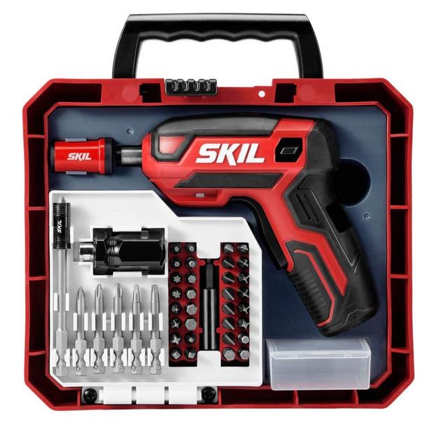 SKIL Rechargeable 4V Cordless Pistol Screwdriver with 42pcs Bit Set and Carrying Case - SD5618-03