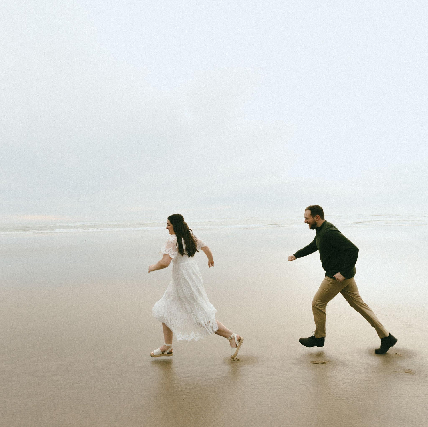 And chased her down the beach
