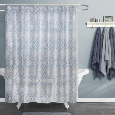 Maytex Primrose Shower Curtain in Blue/White