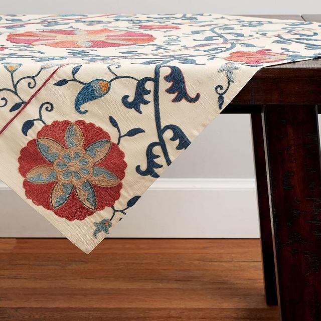 Rozelle Suzani Embroidered Table Throw
