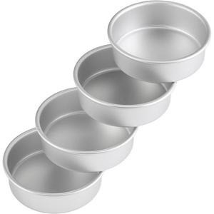 Wilton Aluminum Round Performance Pan Multipack, 6 in. x 2 in. (4-Pack)