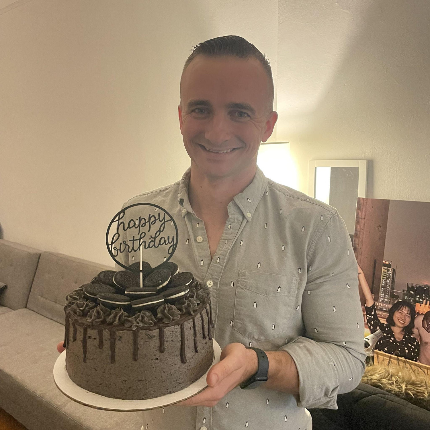Sarah made Isaiah's oreo birthday cake
