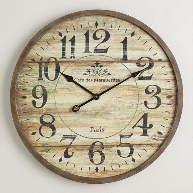 Norah Gray Wash Wood Clock