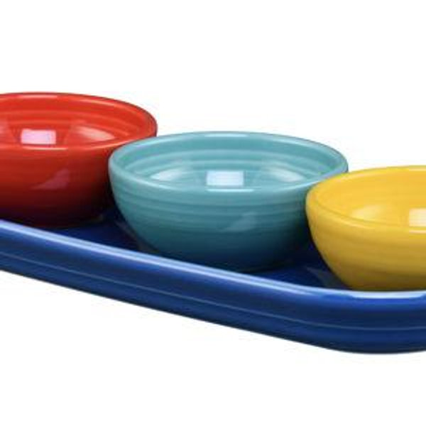 Vibrant Mixed Colors 4-Piece Condiment Set
