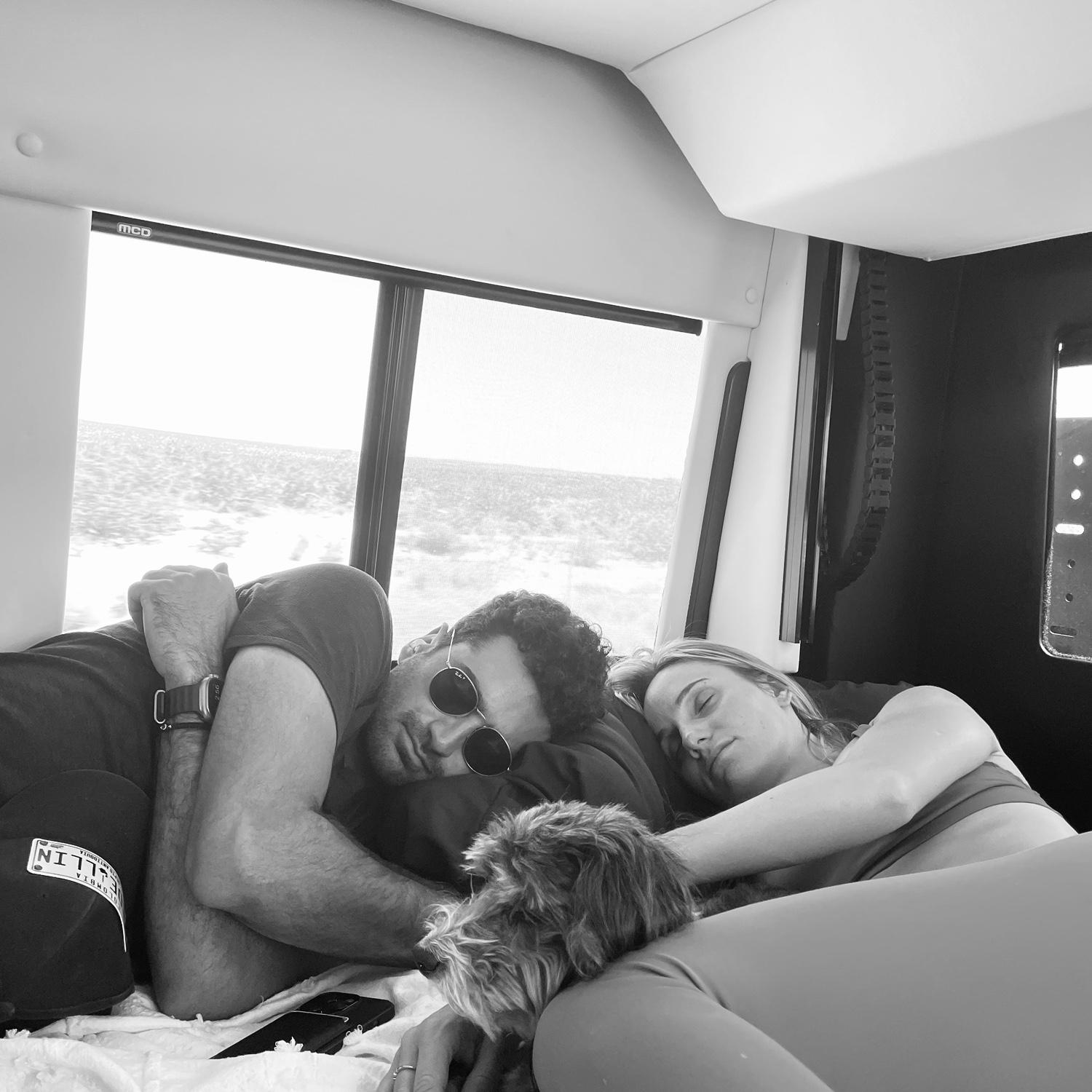 Aggy took this photo of us going to Mount Whitney in the Van, 06.2023
