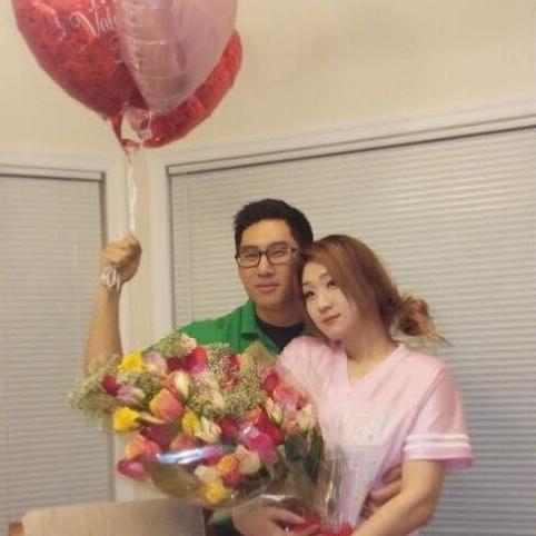 This is one of our earliest photos together. It was our first Valentine's Day together and only a month after we met! Chris went all out and got 7 dozen roses plus planned DIY sushi night!