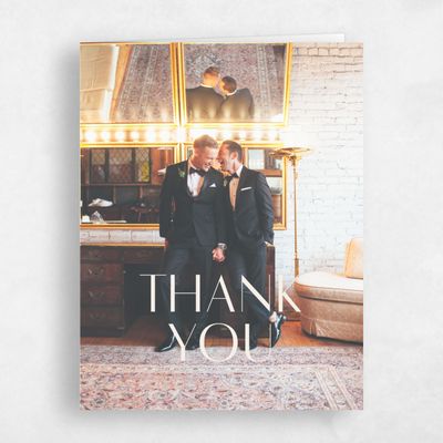Linen, Beige Wedding Thank You - Diamant Photo