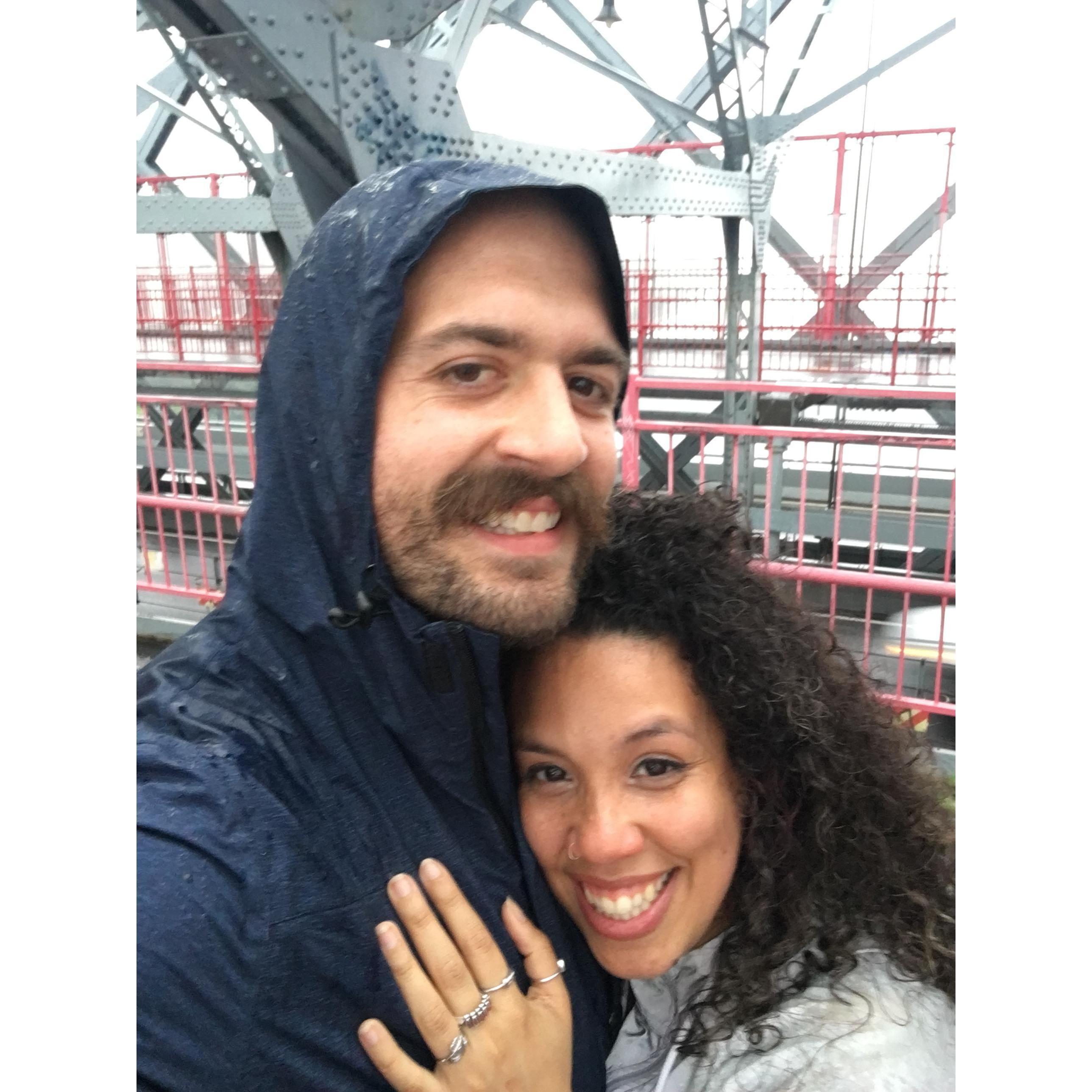 Right after Nick proposed on the Williamsburg bridge!