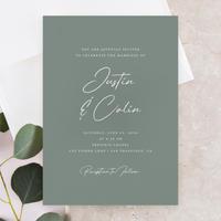 Burke Classic | Calming Sage | Zola Wedding Invitations