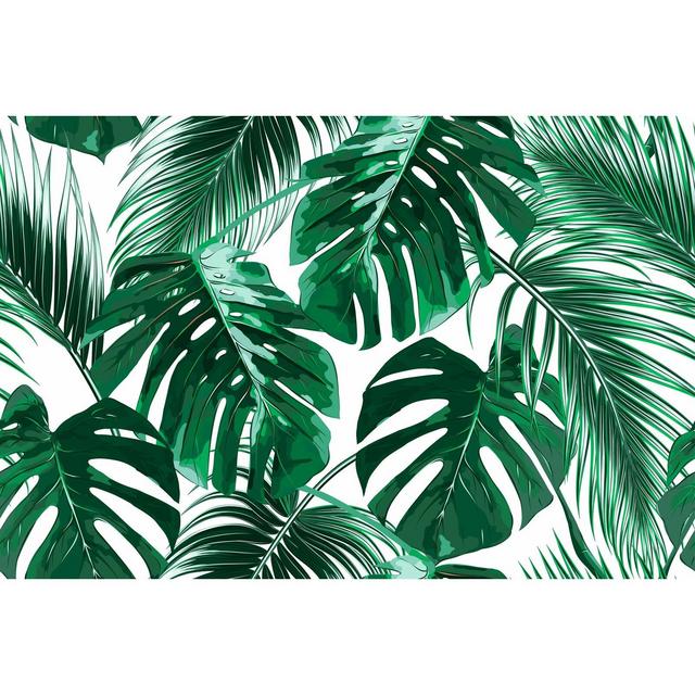 Joana Removable Tropical Palm Leaves 7.92' L x 150" W Peel and Stick Wallpaper Roll