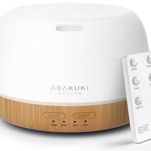 Color: Yellow. ASAKUKI Essential Oil Diffuser, 300ml Ultrasonic Aromatherapy Oil Humidifier with 7 Colors Lights 2 Mist Mode for Home