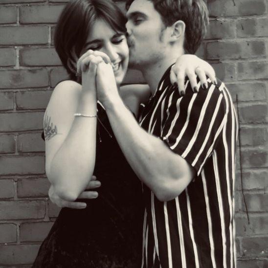 We took some self-timer photos of ourselves to celebrate our engagement on our balcony in Ottawa.