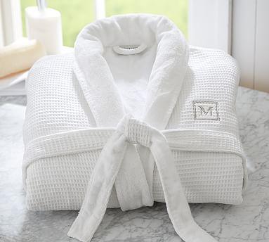 Waffle Weave Resort Robe, Large, White