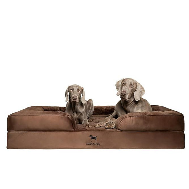 NOAH & PAW Giant Dog Bed XXL, 55x45x11 Inch, Orthopedic Dog Beds, Eggshell Memory Foam Infused with Cooling Gel, Inner Cover, Waterproof, Machine Washable (Velvet Sofa Collection)