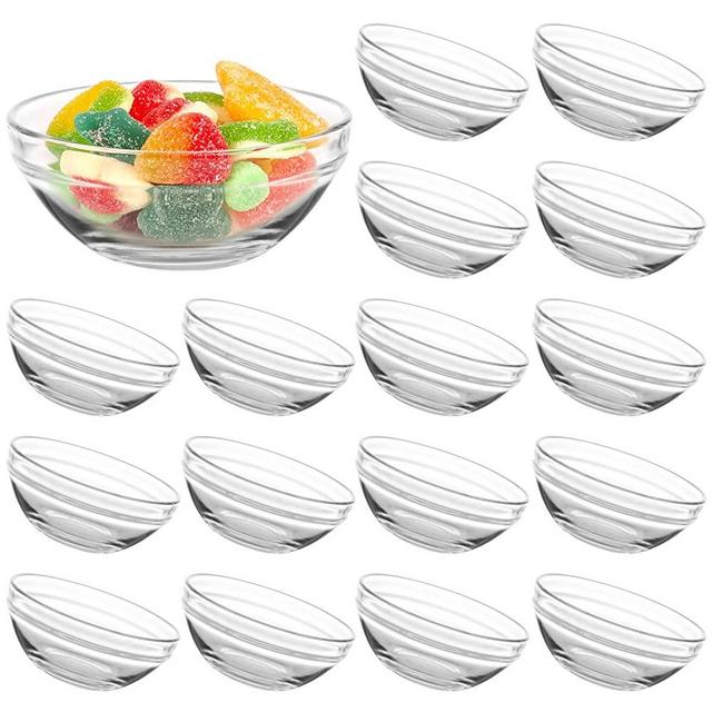 SZUAH 16 Pack Small Glass Bowls 4 Inch Small Bowls 6.5 OZ Prep Bowls Stackable Glass Bowls Serving Bowls for Dessert, Salad, Dips and Candy Dishes, Dishwasher Safe