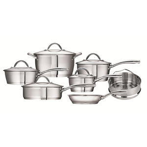 Tramontina 12-Piece Stainless Steel Cookware Set / Batería de cocina Tramontina de acero inoxidable 12 piezas