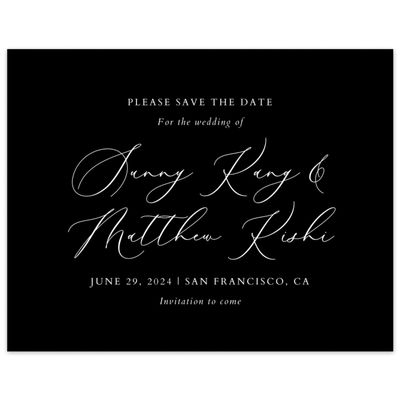 Black Wedding Digital Save the Date - Niligan Landscape