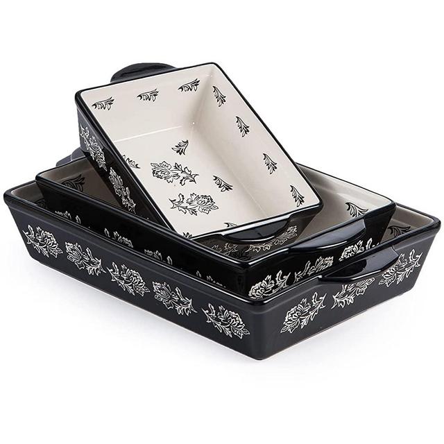 Wisenvoy Baking Dish Ceramic Lasagna Pan Casserole Dish 3-Piece Bakeware Sets Baking Dishes Baking Set Baking Dish Set