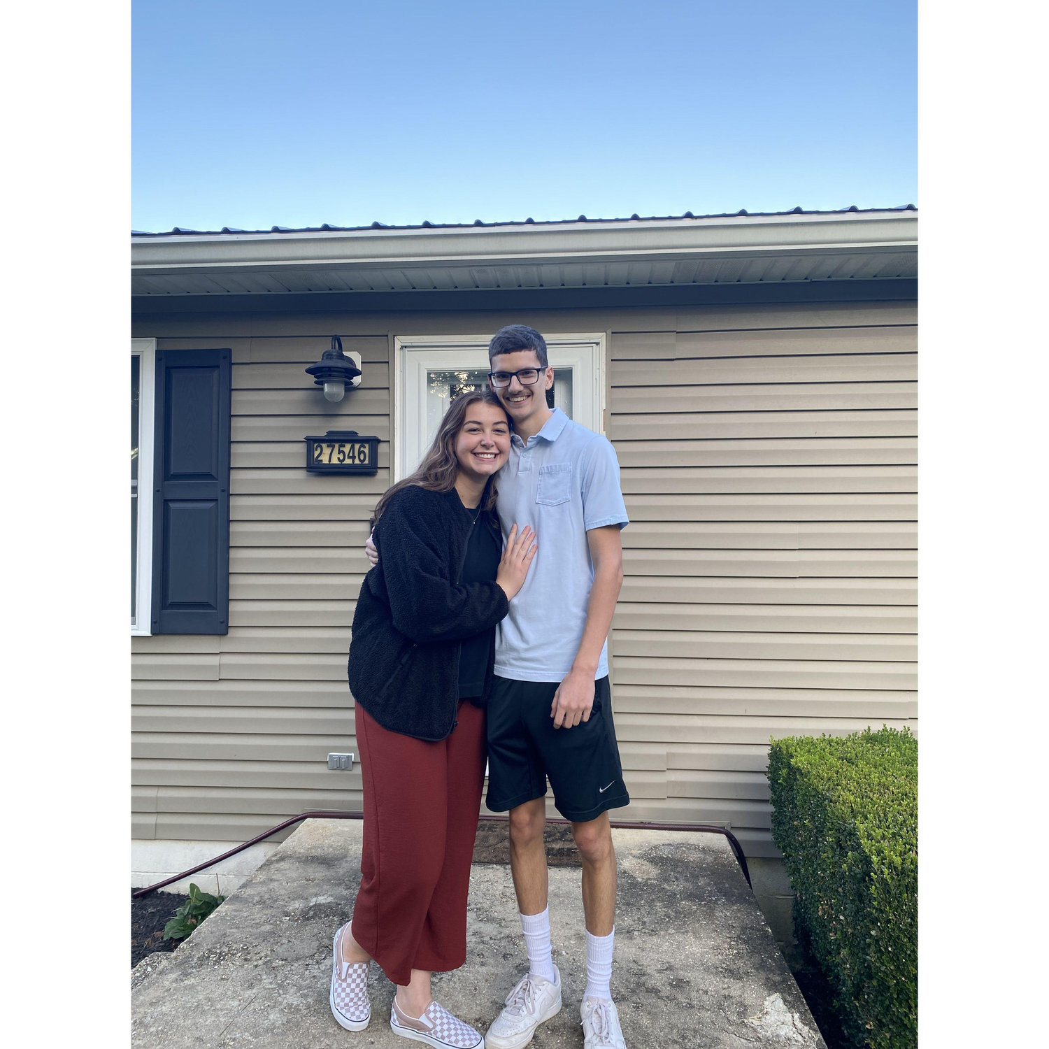 We took this picture right after getting the keys to our first home <3 2023