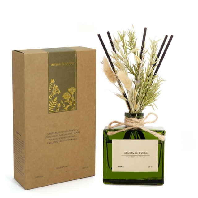 GAGINGOOLD Reed Diffuser, 6.09 oz Ebony Rose Scent Diffuser with Sticks & Dried Flowers, 120 Days Long Lasting Reed diffusers for Home, Elegant Fragrance for Bathroom Bedroom Office Decor, Air Fresh