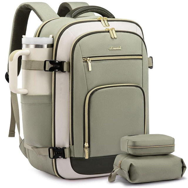 LOVEVOOK Carry On Travel Backpack For Women Flight Approved, 40L Large Personal Item Backpack Travel Bag for Airplanes, Business 17 Inch Laptop Backpack, Weekender Overnight Daypack, With 2 Cubes
