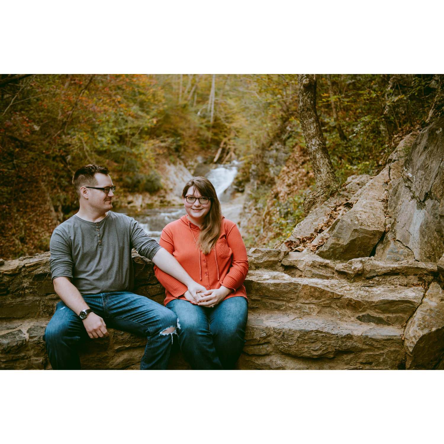 Our engagement photos were taken at Natural Bridge, surrounded by beauty