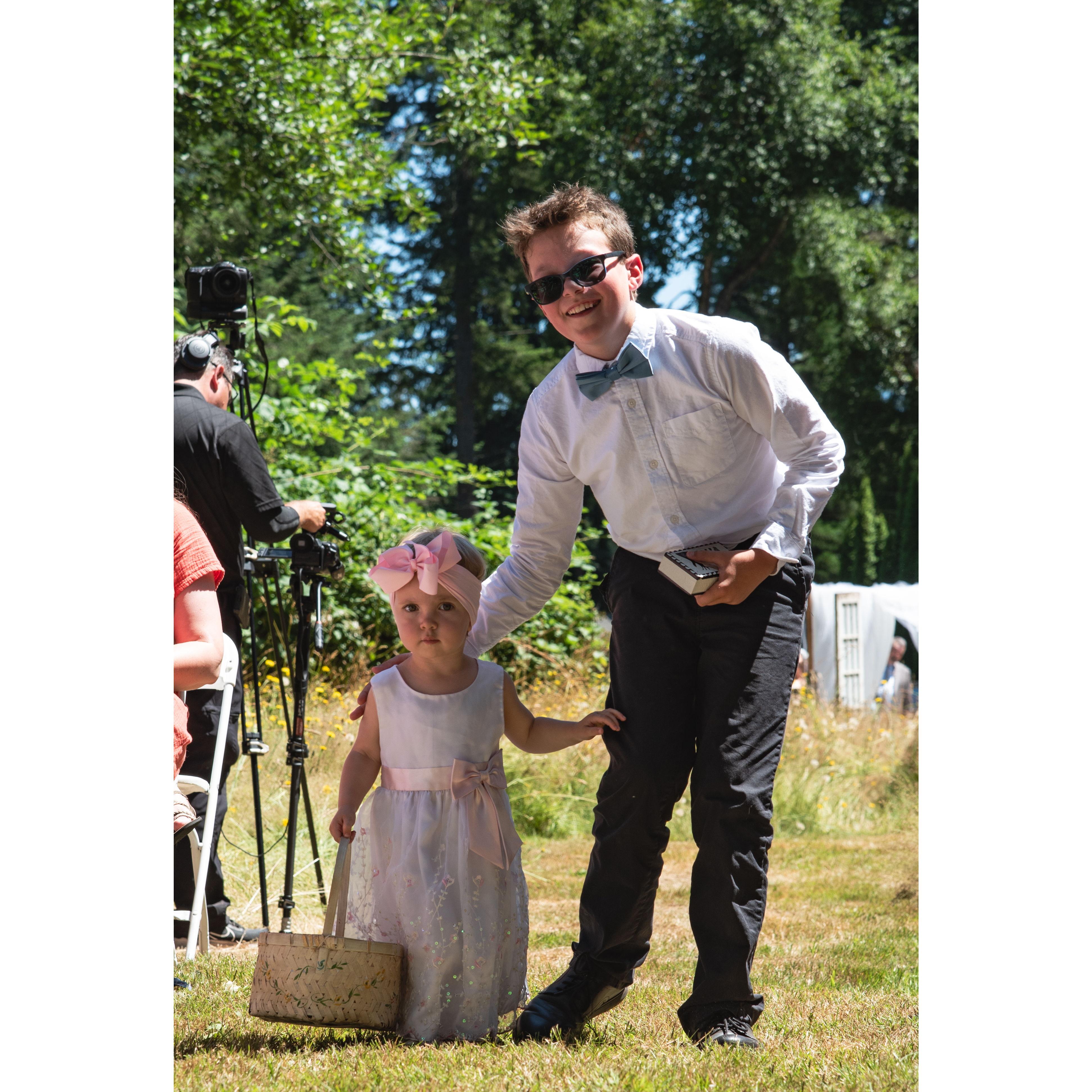 Flower Girl baby Grace and Ring Bearer James!