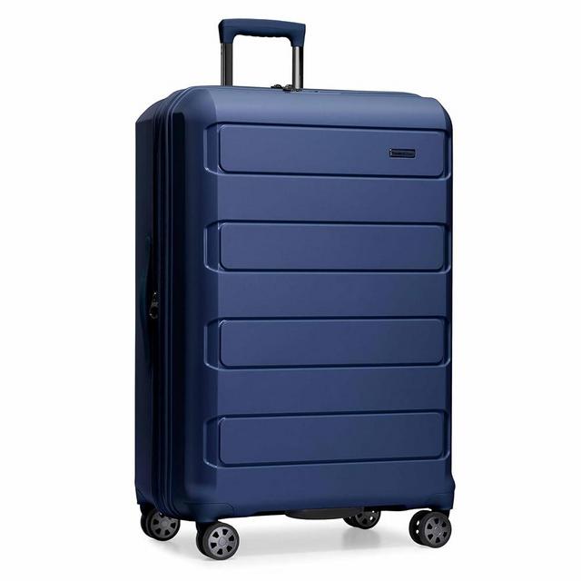 Traveler's Choice Pagosa Indestructible Hardshell Expandable Spinner Luggage, Navy, 30" Large