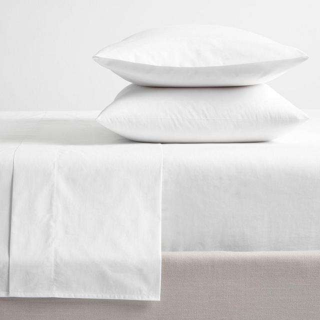 Italian 400-Thread-Count Percale Sheet Set, King, White
