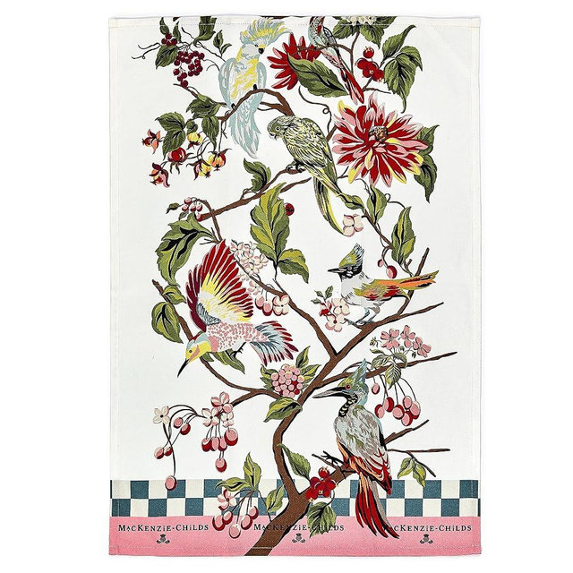 MACKENZIE-CHILDS Cotton Dish Towel, Decorative Kitchen Towel, Birdsong