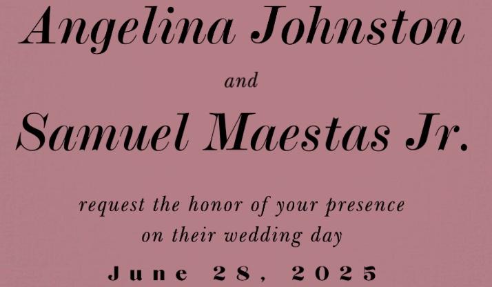 The Wedding Website of Angelina Johnston and Samuel Maestas
