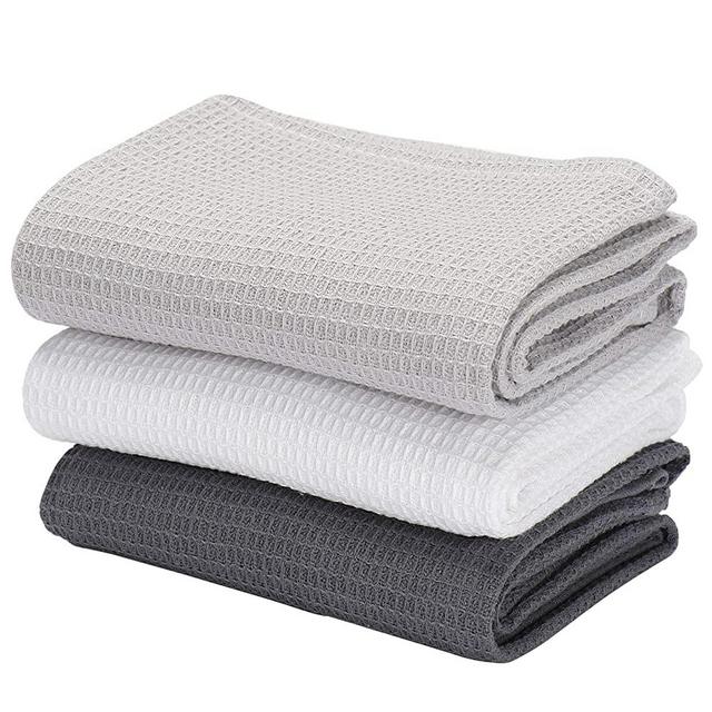 Nialnant 100% Cotton Waffle Weave Kitchen Towels,6 Pack Dish Cloths for  Washing Dishes,Kitchen Dish Towels 12x12 Inches,Dark Gray