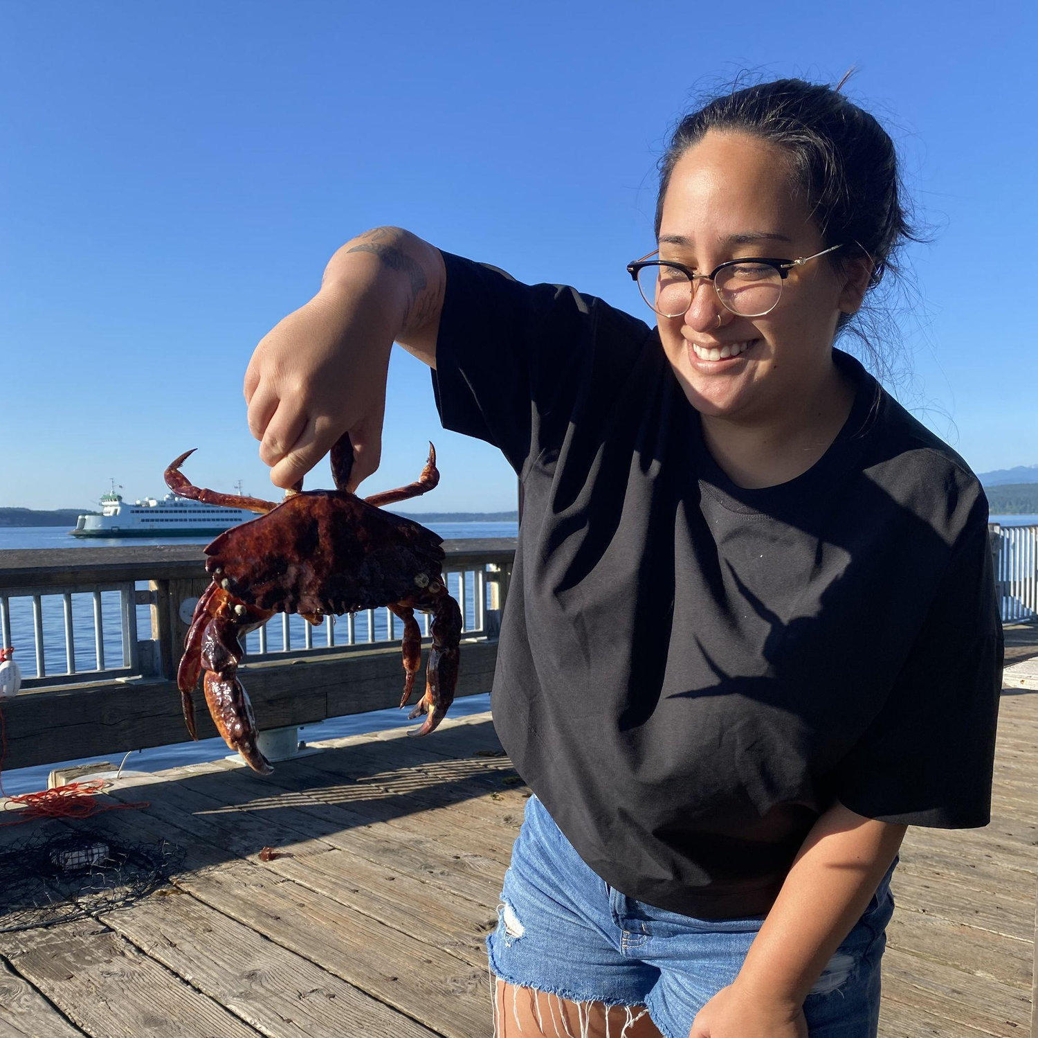 July 5th, 2021 Port Townsend, WA. Marlena caught her first crab!