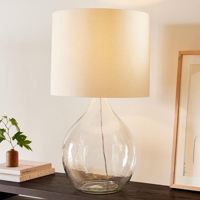 Recycled Glass Table Lamp, Venti, Clear