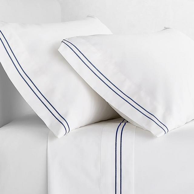 Chambers® Italian Hotel Embroidered Sheet Set, Full/Queen, Navy