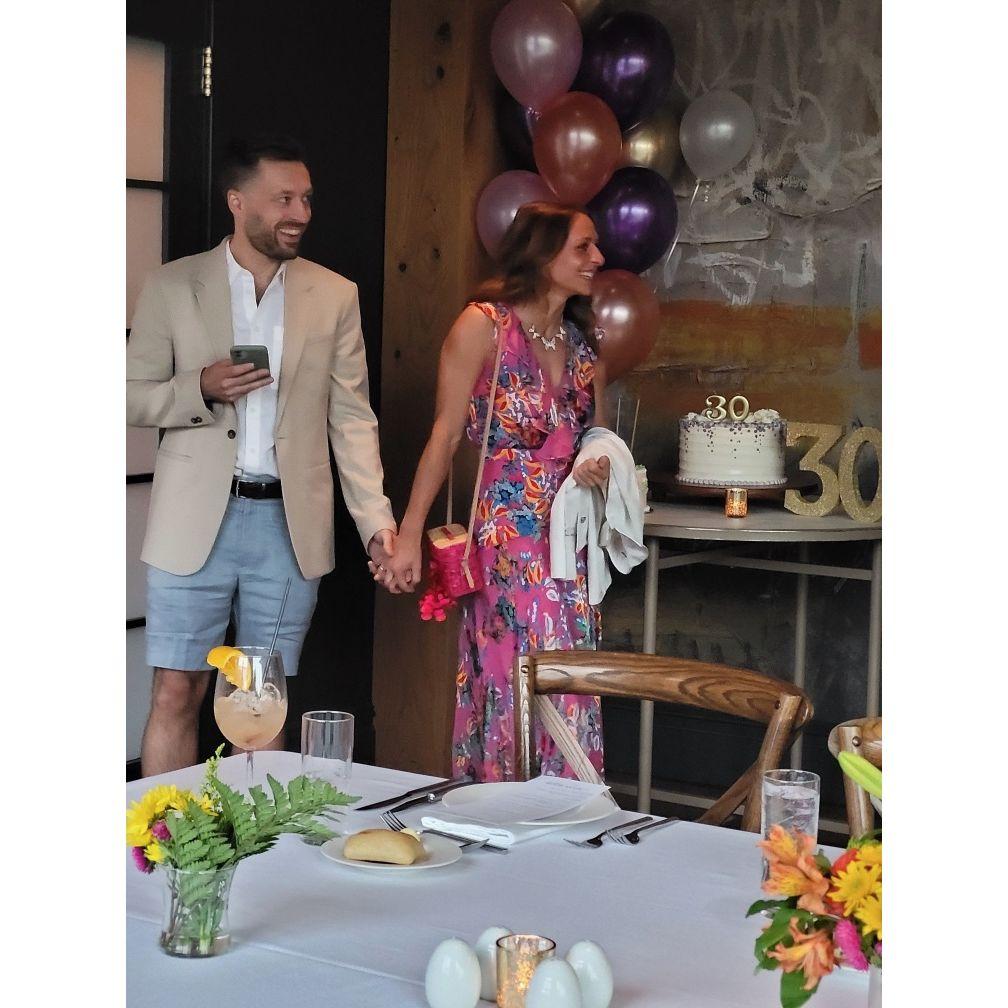 Alexa’s 30th surprise party. Mike and Alexa’s mom worked together to pull it off!