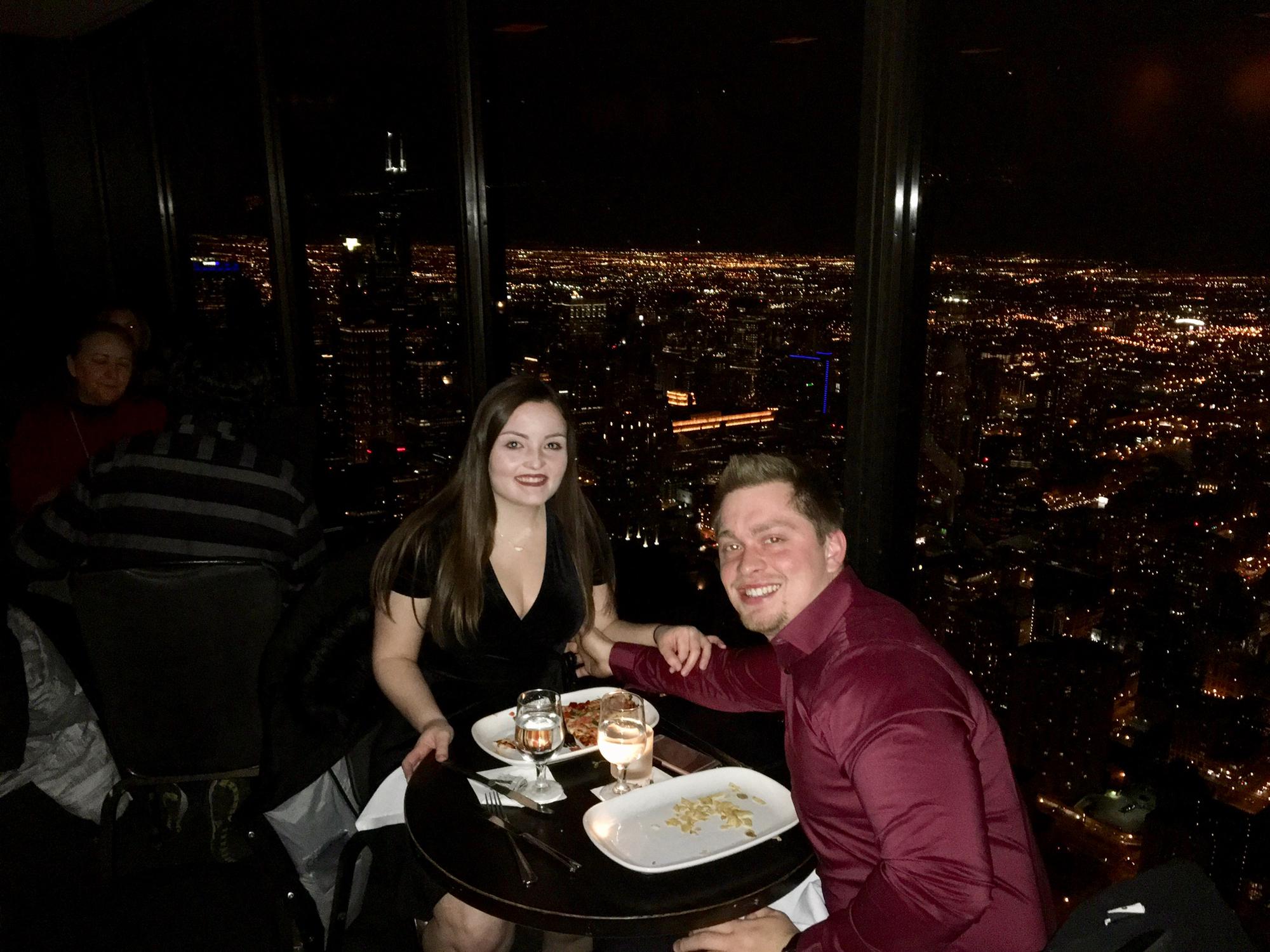 Our second anniversary trip to the signature room downtown Chicago.