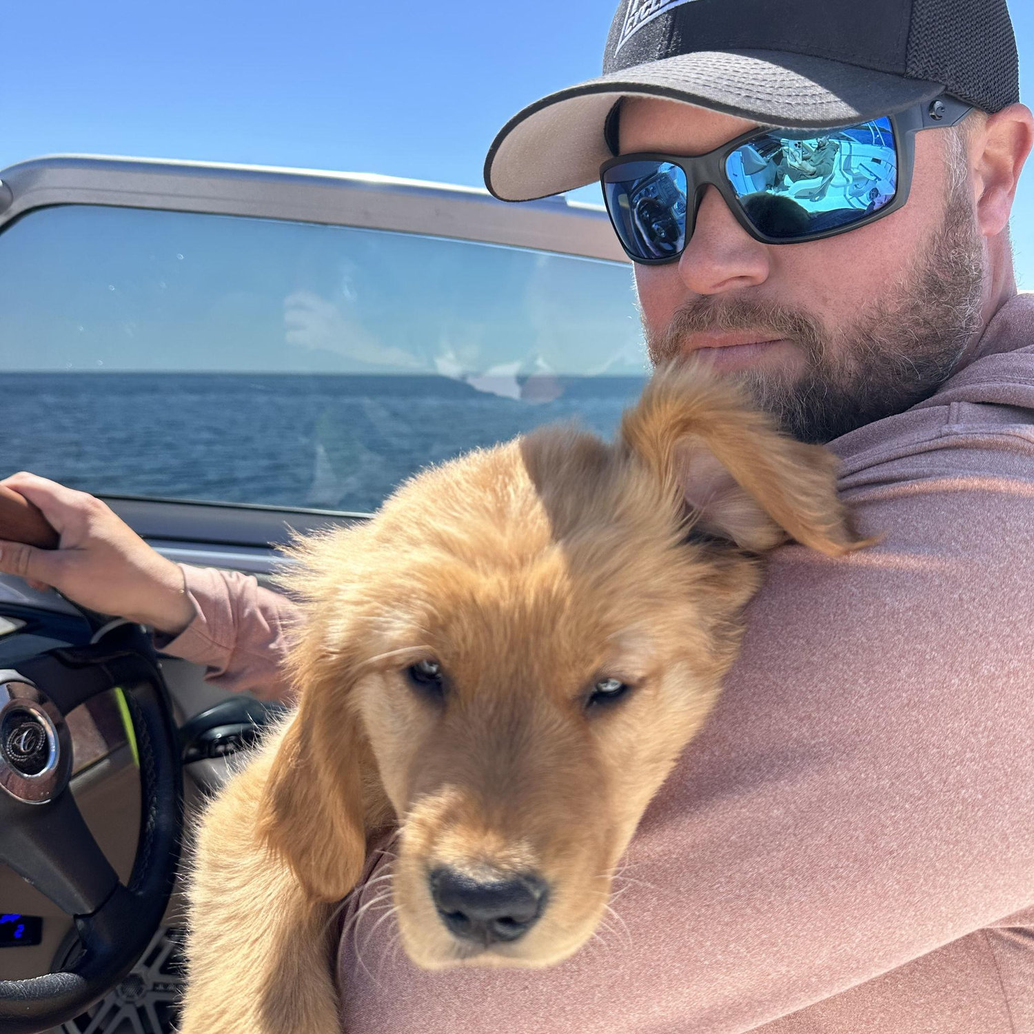 Enzo's first boat ride