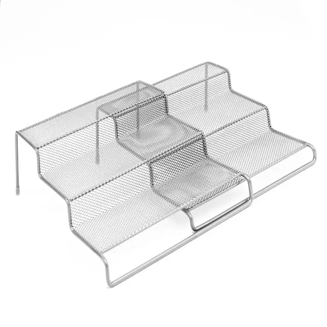 Squared Away™ 3-Tier Expandable Metal Mesh Storage Shelf in Matte Nickel
