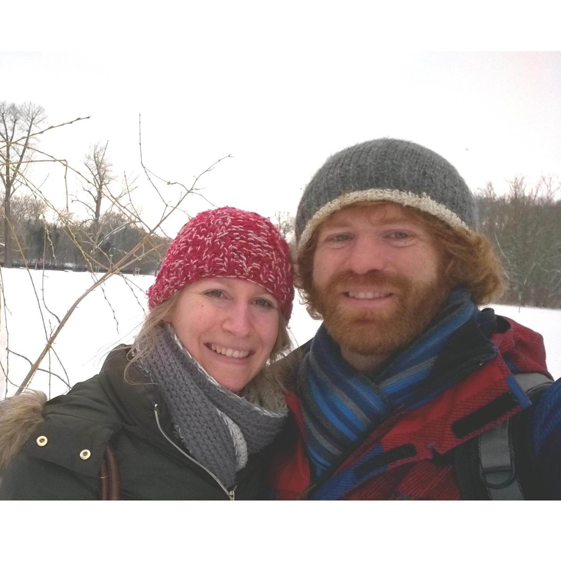 In Halle, March 2018, minutes before we got engaged