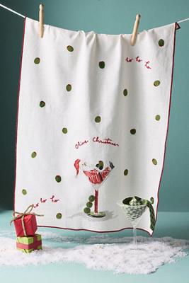 Olive Christmas Dish Towel