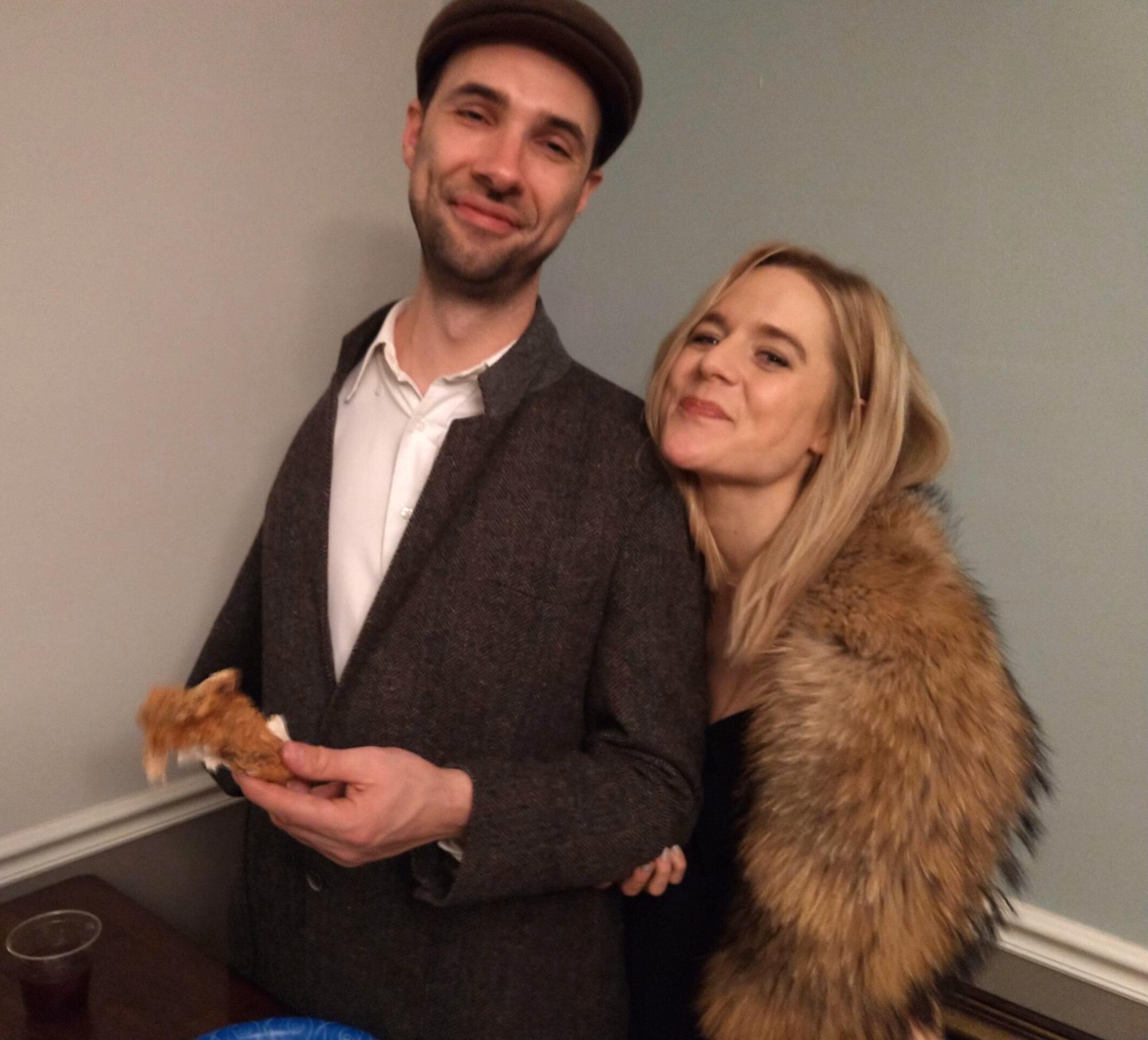 In our finest, celebrating another couple's marriage with fur & fried chicken