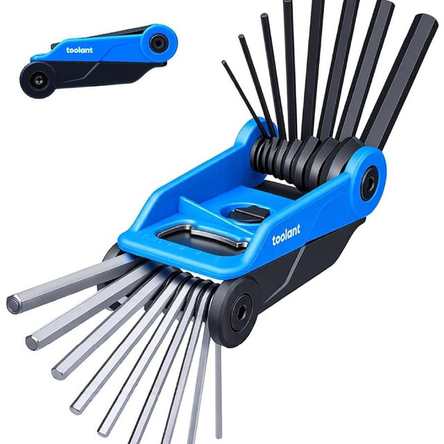 Kraftek toolant 17PCS Folding Allen Wrenches Sets(Metric and SAE), Metric Allen Key Set 1.5mm- 8mm, SAE Hex Key Set 5/64”- 1/4", Folding Hex Keys for Home Repair and Bikes(EDC),gift for men